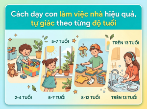 Cách dạy con làm việc nhà